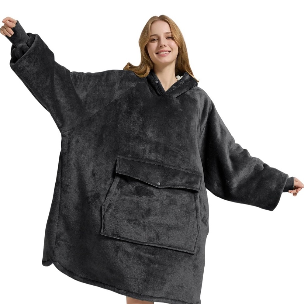 Gray Wearable Blanket Hoodie